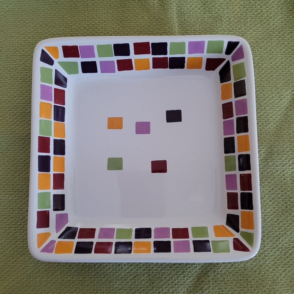The Pampered Chef Simple Addi+ions Tiles Small Square Plate